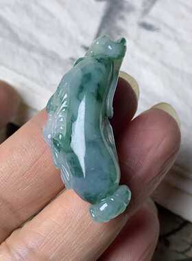 翠都翡翠珠宝天然翡翠A货玉佩挂坠小吊坠项坠双彩福瓜200137