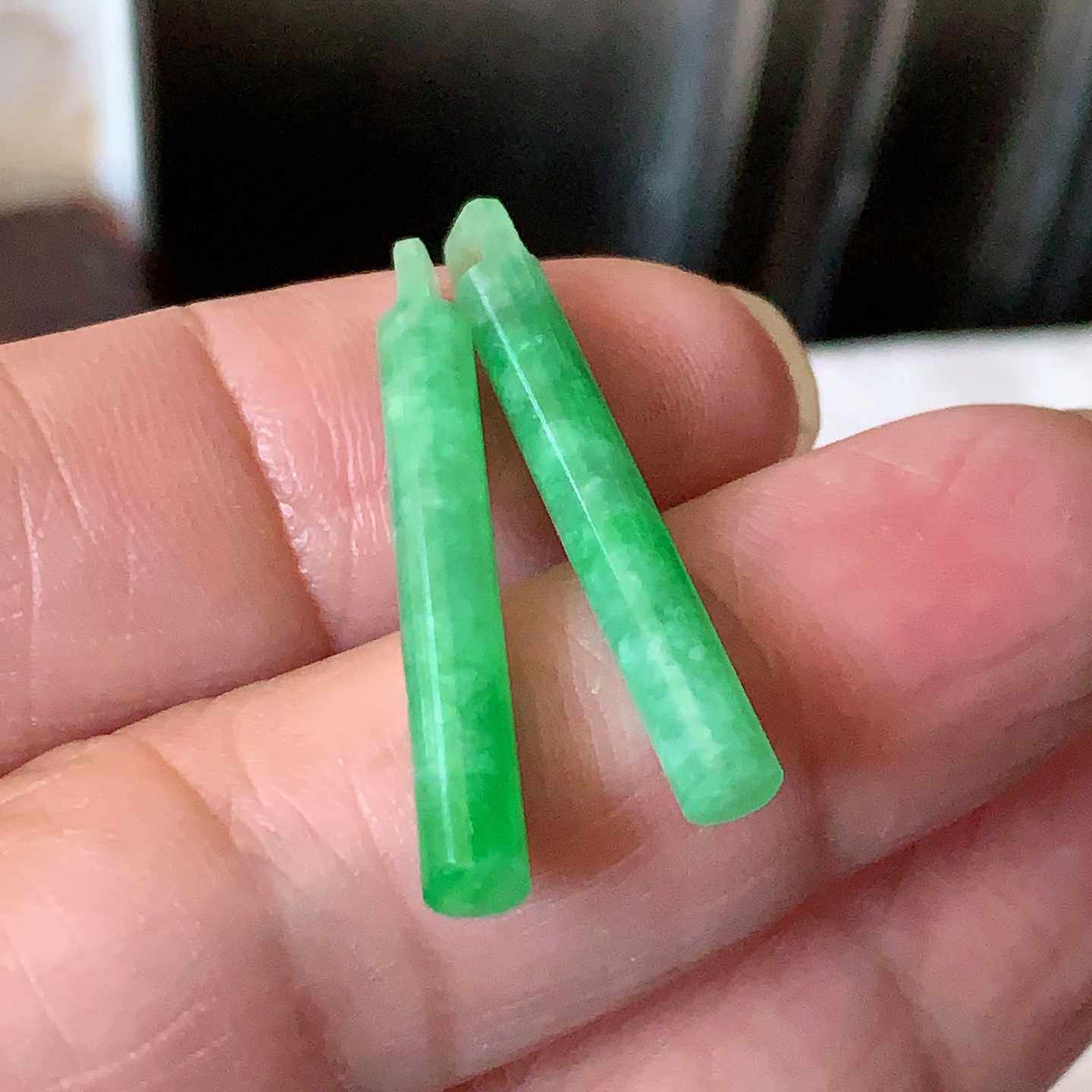 翠都翡翠珠宝天然翡翠A货玉佩挂坠小吊坠项坠满绿玲管800172