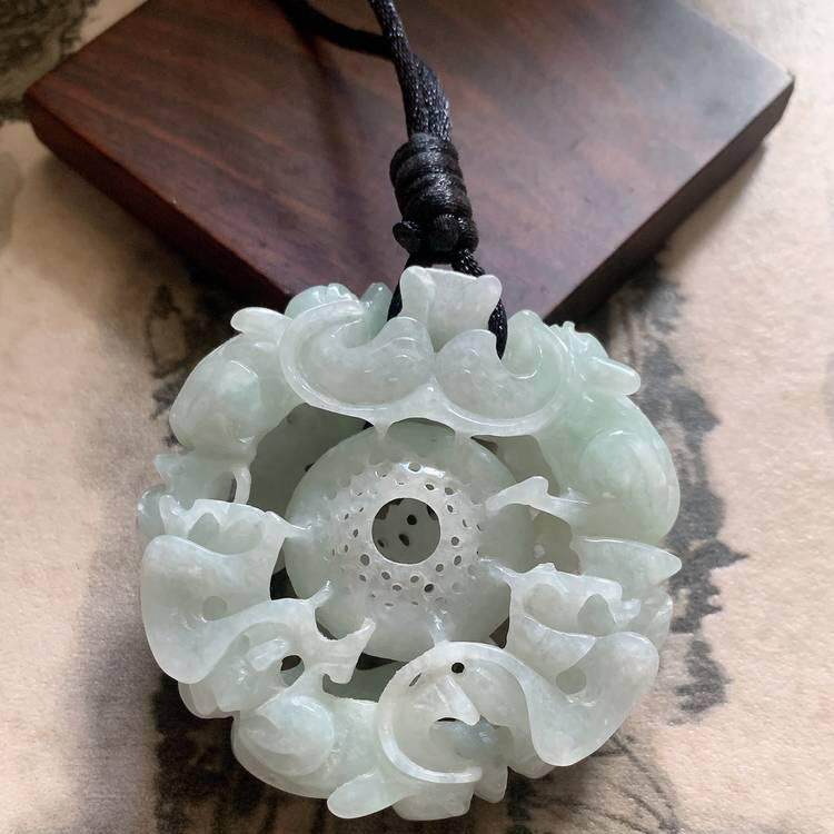 翠都翡翠珠宝缅甸a货玉石挂坠手玩把件冰糯种五福临门吊坠290282