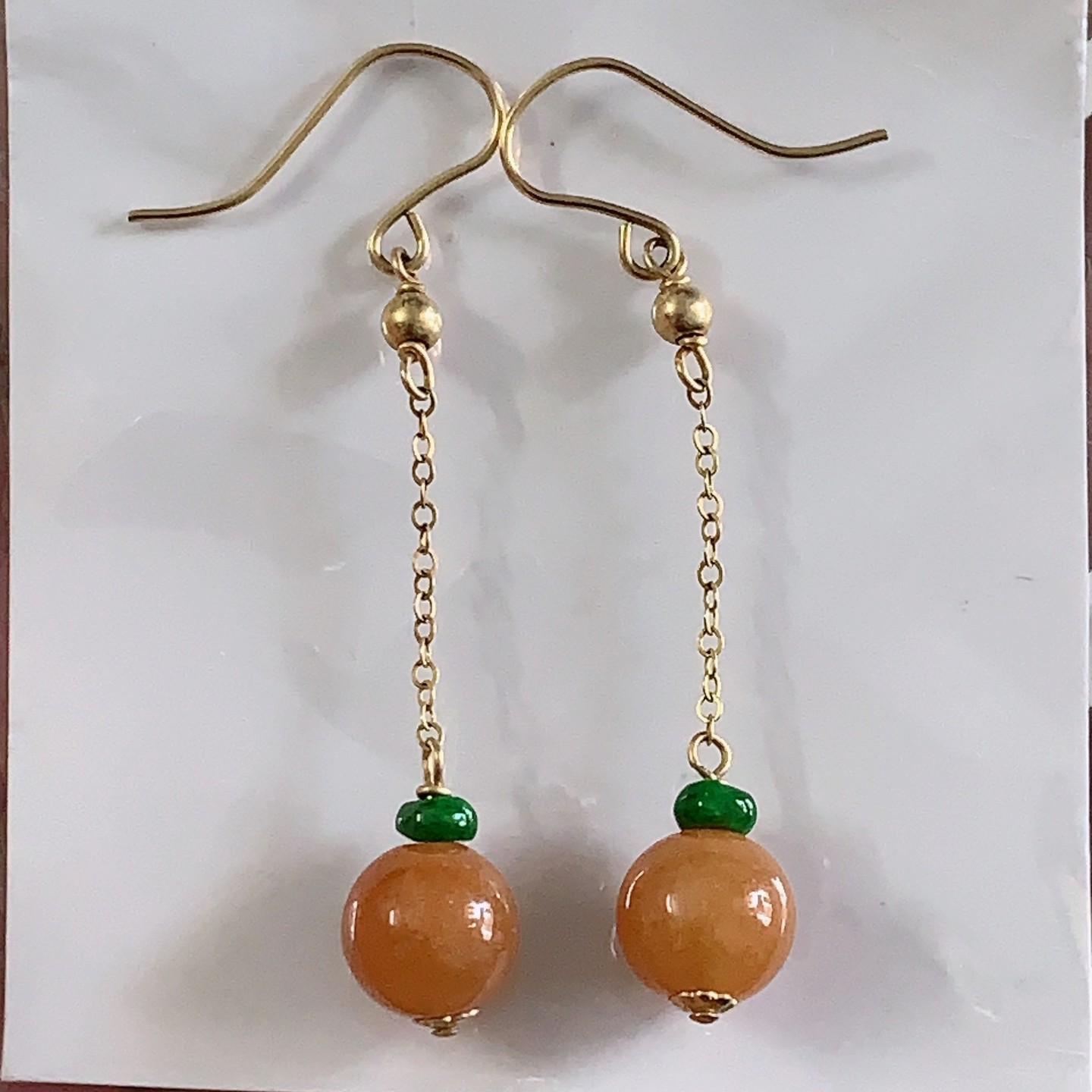 翠都翡翠珠宝天然A货耳饰镶嵌面戒面冰种K金镶嵌黄翡耳钩600705
