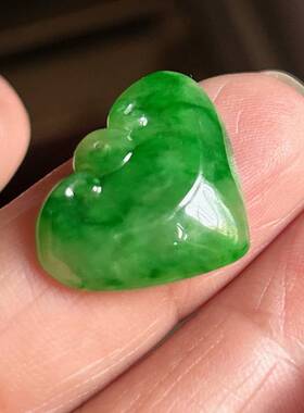 翠都翡翠珠宝天然翡翠A货玉佩挂坠小吊坠项坠阳绿如意300449