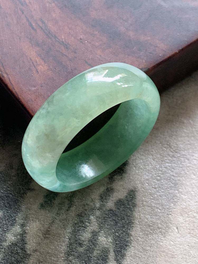 翠都翡翠珠宝缅甸天然翡翠a货老坑玉石浅绿戒指环206080
