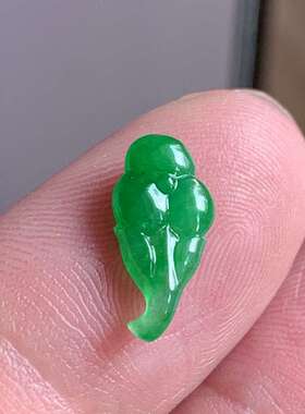 缅甸天然翡翠A货玉石裸石镶嵌面送证书冰种阳绿花开富贵400412