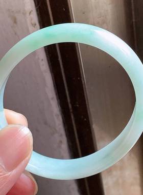 翠都翡翠珠宝天然翡翠A货玉石镯子冰糯种女款浅绿贵妃手镯200204