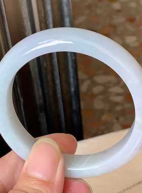 翠都翡翠珠宝天然翡翠A货玉石玉镯子冰糯种56.5浅紫手镯800231