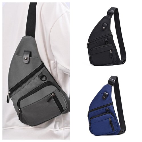 牛津布胸包男士背包 单肩胸前包贴身背包 通勤斜跨胸包跨境背包