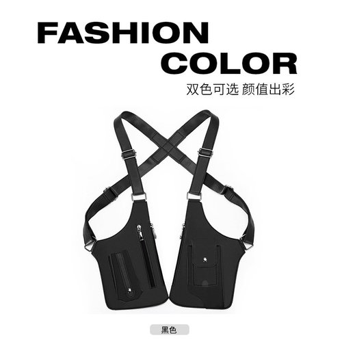 马甲包战术胸包新款男士复古背包腋下包多功能单肩包户外运动男包