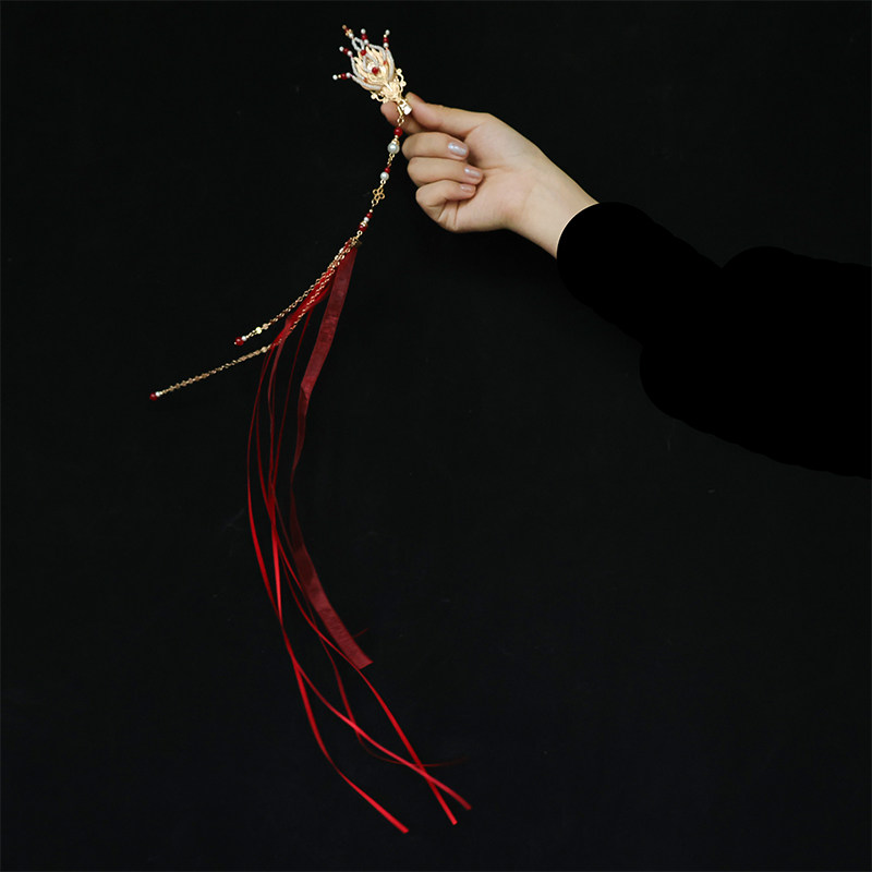 唐风明制凤凰凤羽对夹中国红长飘带流苏发夹国风汉服马面裙侧边夹,饰品/流行首饰/时尚饰品新,发饰,淘宝优惠券,粉丝福利购,淘宝优惠卷