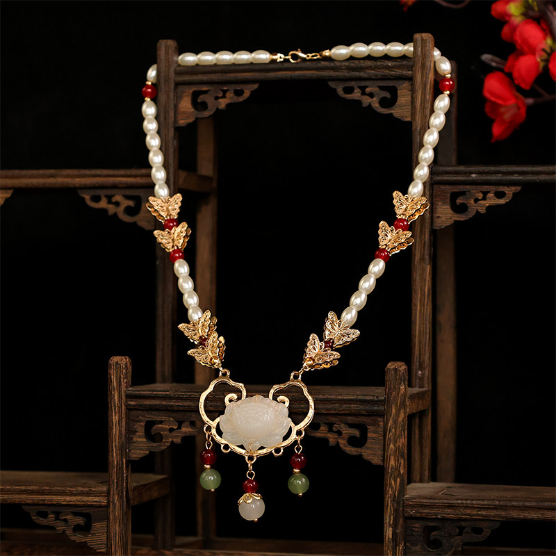 唐风明制项链气质串珠同款璎珞唐代古风软璎珞项圈颈链饰品