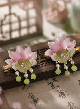 春夏小清新荷花仙子发夹