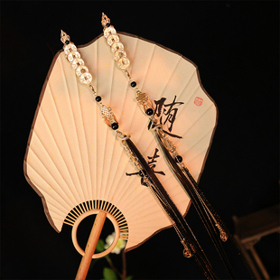 金蛇衔财长飘带发夹过年喜庆发饰蛇年新品发夹古风汉服新年头饰