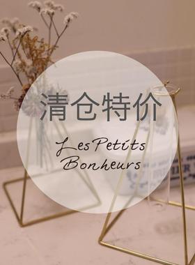 ｛ Les petits bonheurs ｝清仓特价现货进口黄铜架玻璃花瓶INS风