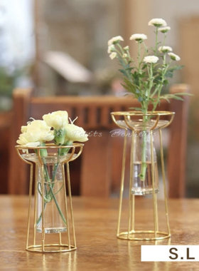 les petits bonheurs日本进口桌面装饰黄铜玻璃花瓶香薰瓶多用途