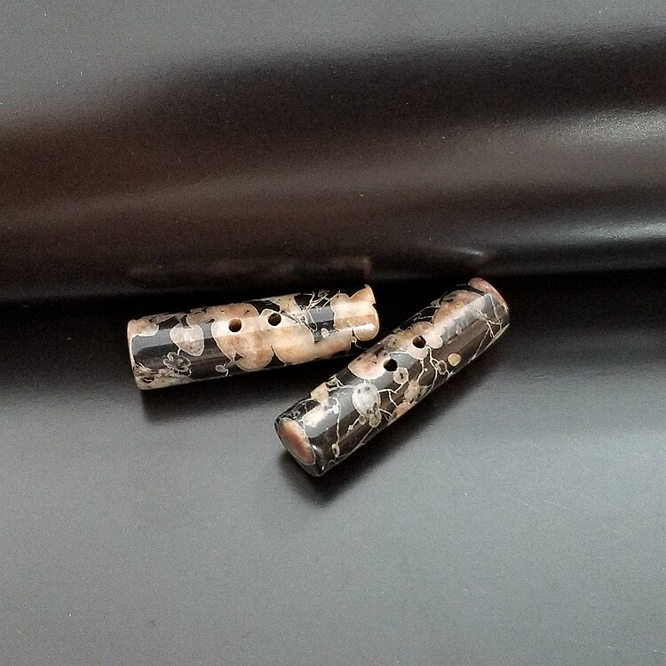 绮中古老钱风天然桃花石棍扣中式旗袍唐装马甲棉麻服纽扣