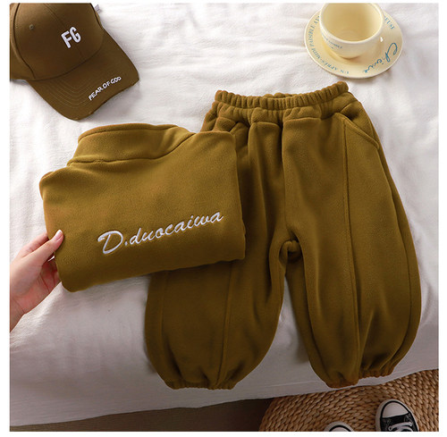 韩版奥粒绒两件套秋冬加绒加厚