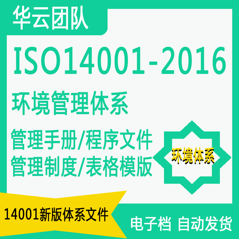 环境管理体系ISO14001-2015版手册程序文件管理制度记录清单模板属于什么档次？