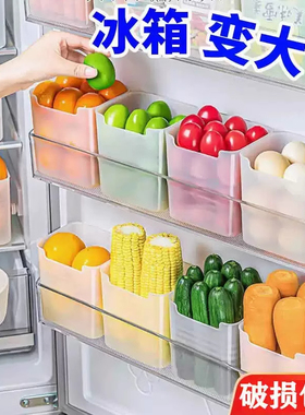 冰箱侧门收纳盒分装整理神器内侧保鲜食品级侧面储物门上盒子厨房