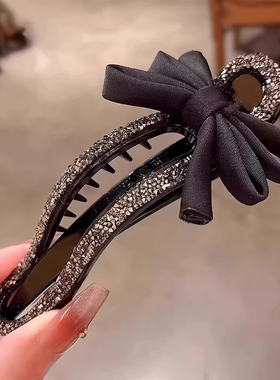 轻奢懒人抓夹镶钻抓夹女高级感发量少后脑勺盘发夹新款鸭嘴夹发饰