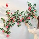 饰暖气管下水管道墙面电线装 仿真玫瑰假花藤条空调管子遮挡装 饰
