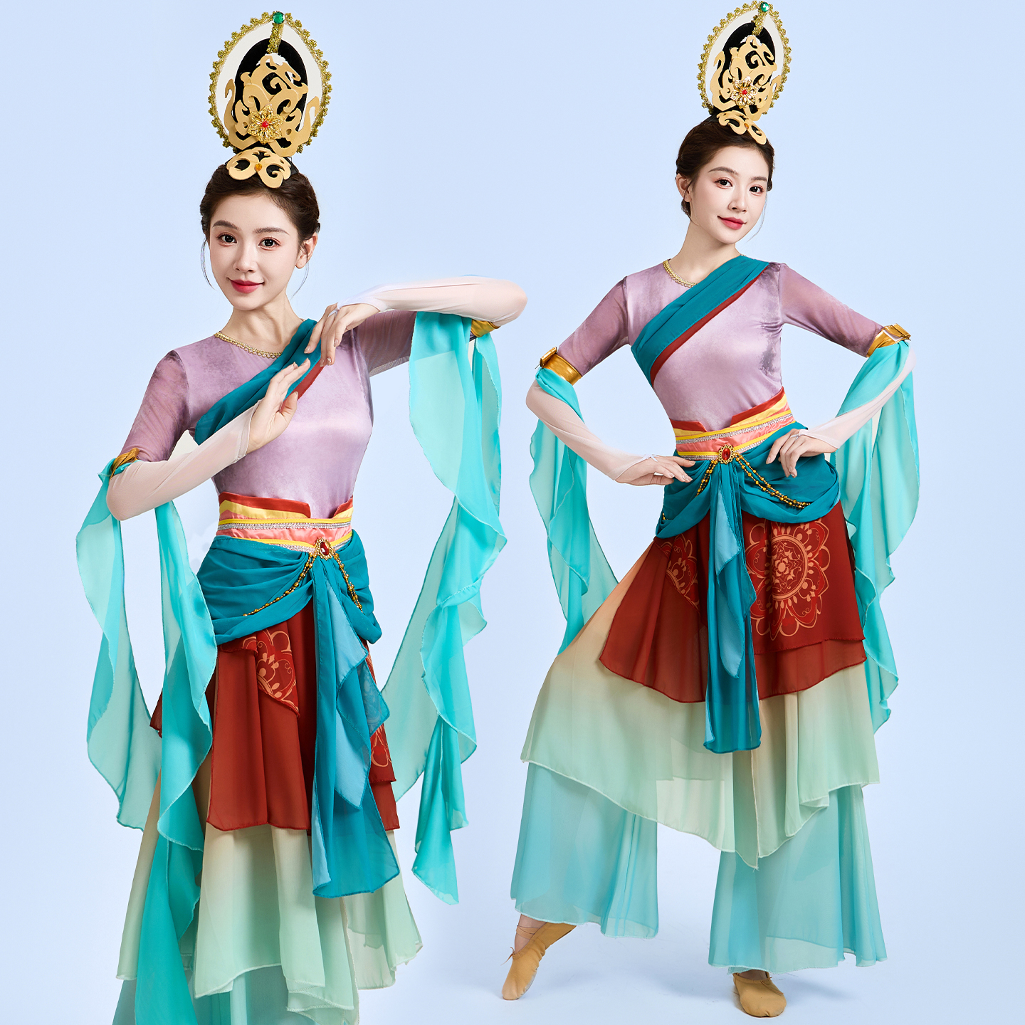 新款敦煌飞天演出服远古的呼唤反弹琵琶中国风异域丝路古典舞蹈服