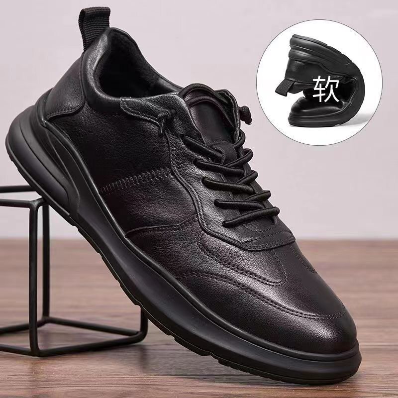 枫之时尚2025新款真皮透气厚底增高运动皮鞋男款头层牛皮休闲男鞋