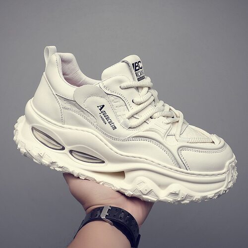 枫之时尚春季增高减震牛皮老爹鞋