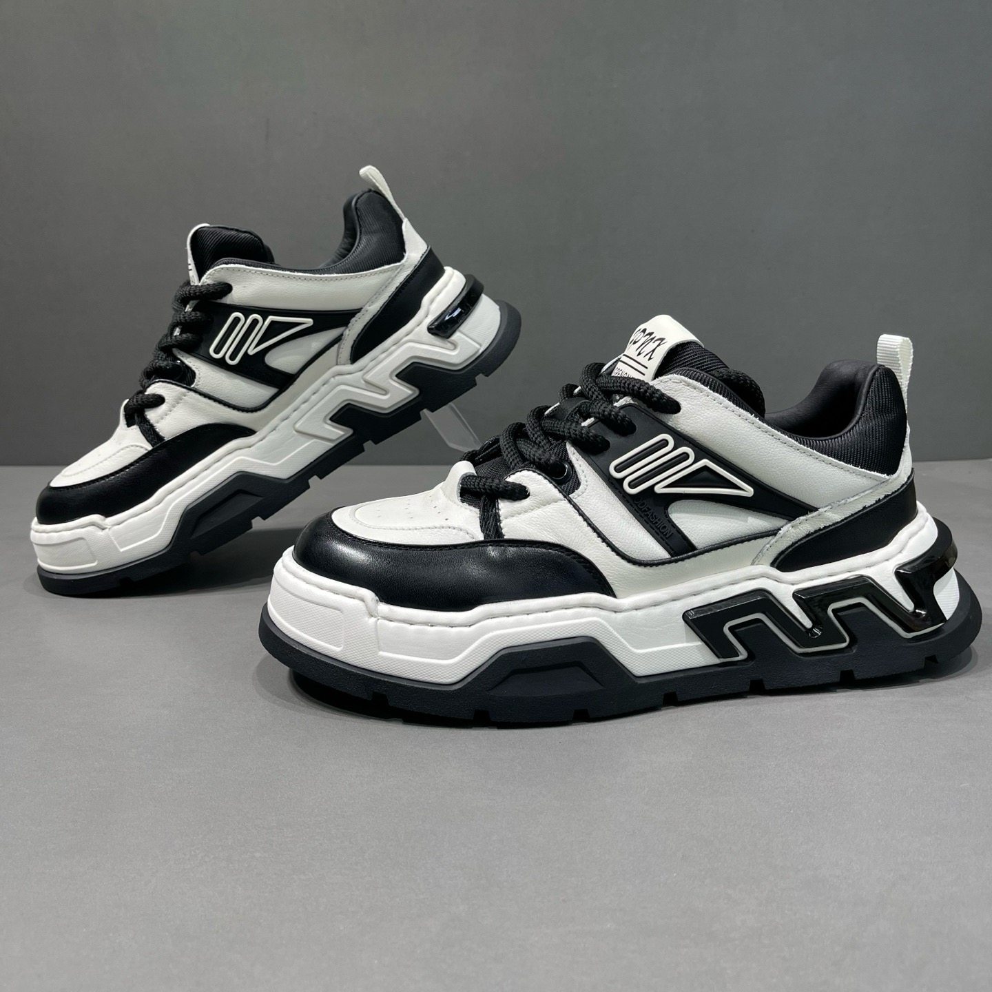 枫之时尚秋冬厚底增高休闲鞋黑白拼色发型师牛皮个性另类男士板鞋,流行男鞋,休闲板鞋,淘宝优惠券,粉丝福利购,淘宝优惠卷