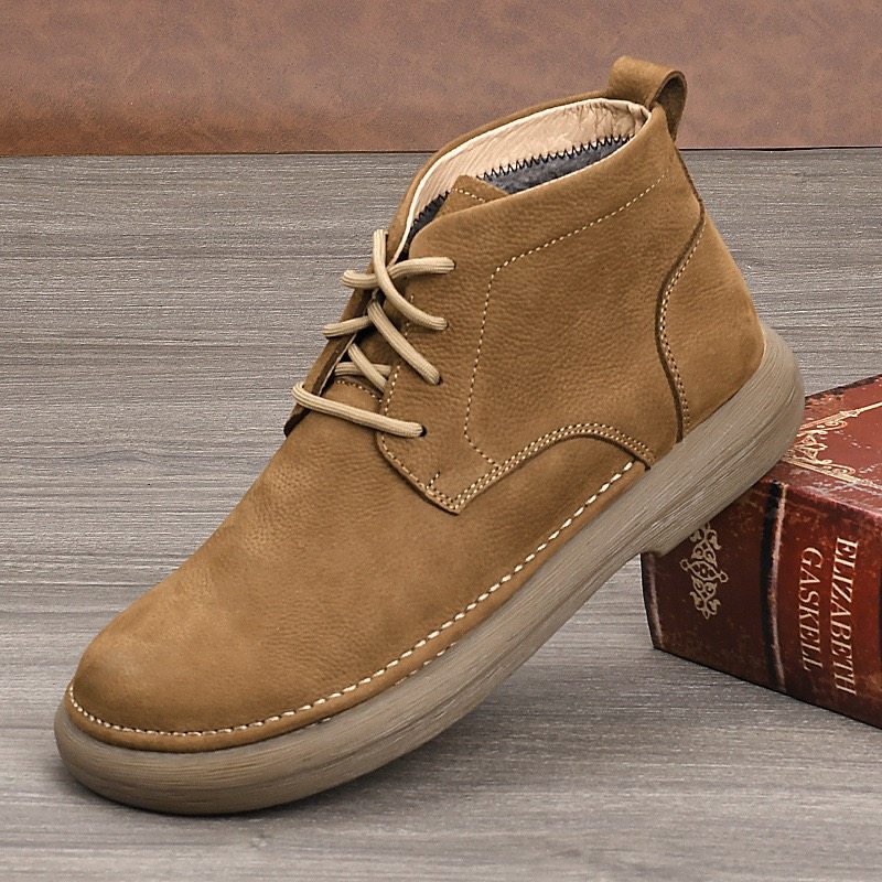 枫之时尚冬季厚底工装靴加绒加厚棉靴户外东北软面牛皮男士马丁靴,流行男鞋,马丁靴,淘宝优惠券,粉丝福利购,淘宝优惠卷