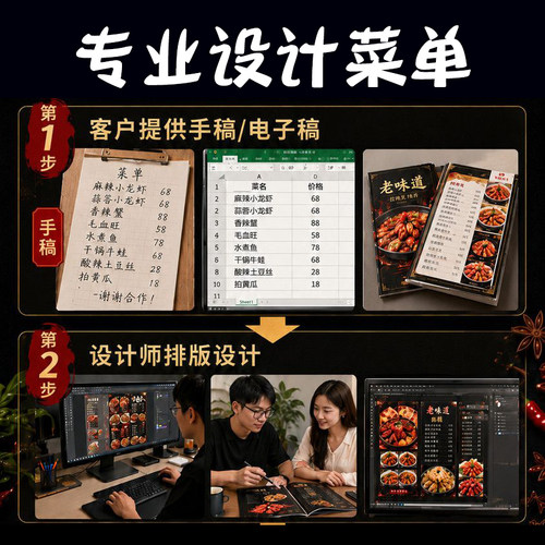 菜单设计餐饮海报外卖价目表排版