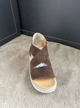 born 头层牛皮交叉女士厚底增高凉鞋 7 8