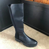 born 6789码 轻 头层牛皮弹力布厚底女士长靴