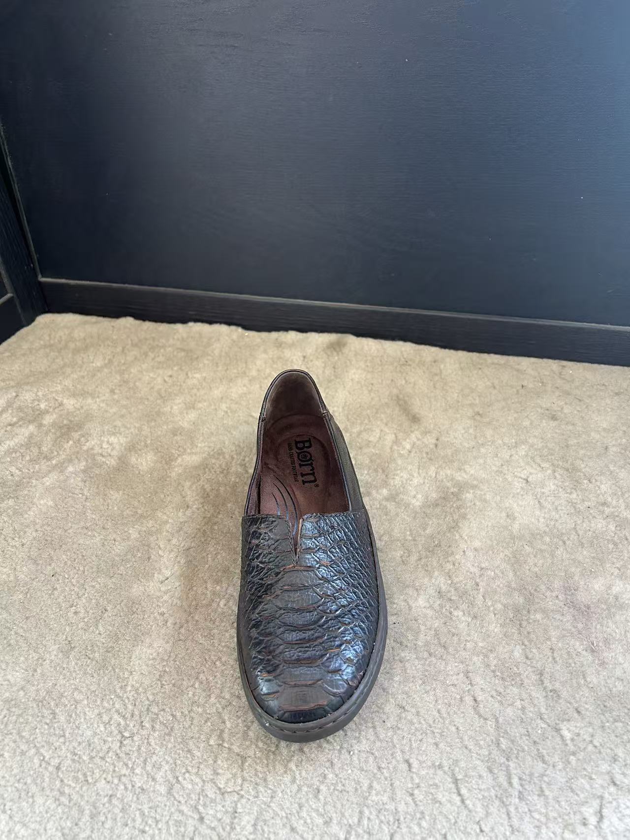 born 头层牛皮时尚休闲一脚蹬女单鞋6