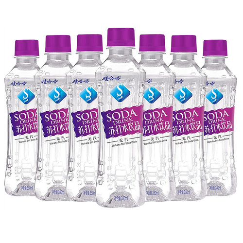 娃哈哈无汽苏打水饮料350ml/瓶清爽解渴碱性水家庭装便携健康