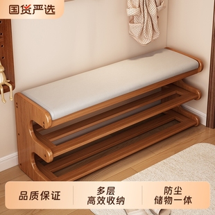 子收纳分层 家用门口可坐换鞋 凳简易鞋 架置物架一体多层防尘鞋 柜鞋