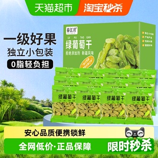春江月新疆无核白绿葡萄干盒装 吐鲁番特产大颗粒果干零食 独立装