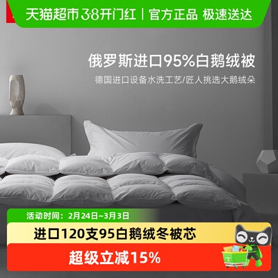斯诺曼95白鹅绒加厚双人冬被