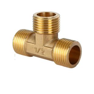 全铜加厚4分三通接头三内丝一内二外三外丝燃气管热水器水管配件