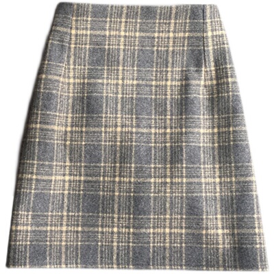 毛呢短裙秋冬韩版学生高腰格子