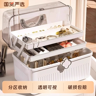 化妆品美术生工具收纳盒高级感护肤品桌面防尘收纳包箱美甲置物架