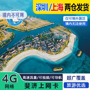 斐济电话卡1GB/日4G高速流量卡苏瓦劳托卡上网卡1-30天3G无限
