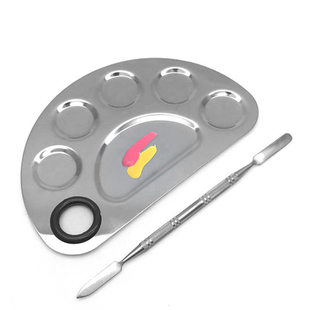 粉底液调色板不锈钢化妆师专用调和粉底膏调刀棒水美甲套装调色盘