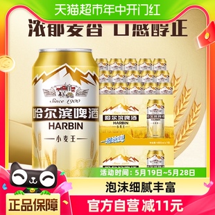 哈尔滨啤酒小麦王啤酒450ml 30听两箱装 Beer Harbin