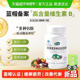 康纽莱多种B族维生素片2瓶装 b1b2b6烟酰胺补充维B蓝帽认证