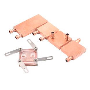 紫铜水冷头40*40 40*80 吸热液冷CPU半导体制冷片散热器 模具水冷