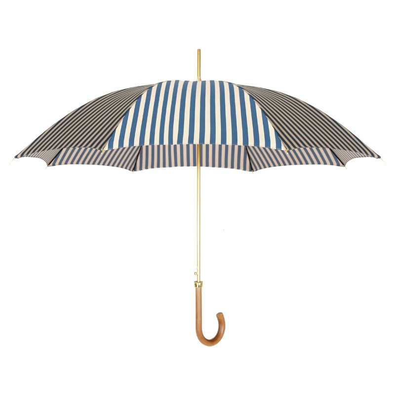 木把手遮阳蓝条纹晴雨两用意大利