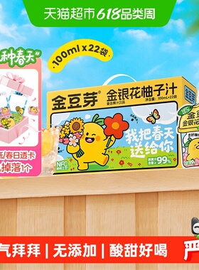 金豆芽金银花柚子汁分享装儿童无添加礼盒果汁饮料送礼物便携