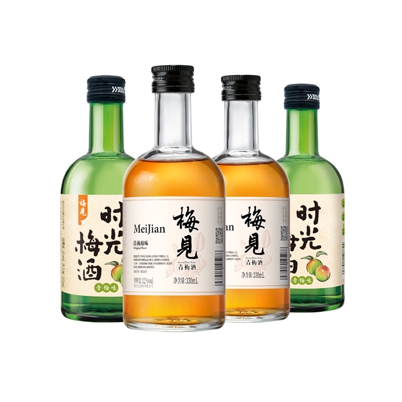 【林依轮推荐】梅见青梅酒梅子酒330ml*2瓶+时光梅330ml*2瓶果酒