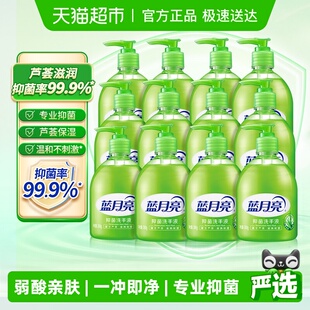 蓝月亮洗手液家用芦荟强效抑菌保湿 12瓶 补水清洁300g