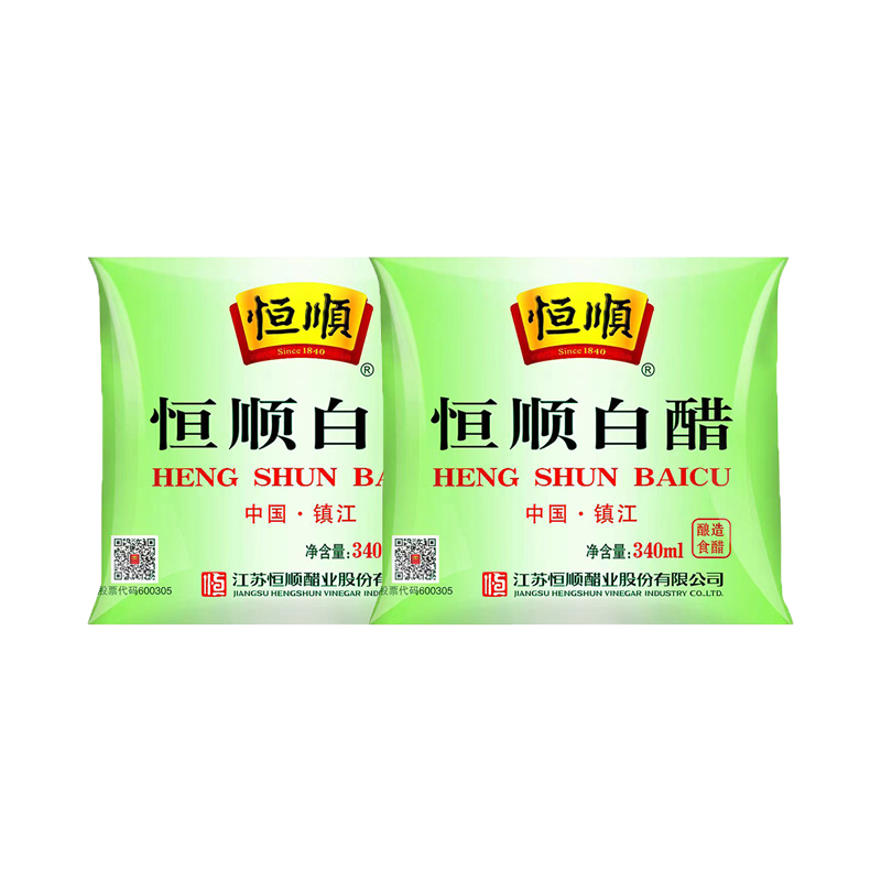 恒顺白醋340ml袋装替换装整箱酿造食醋凉拌腌制泡菜家用除垢