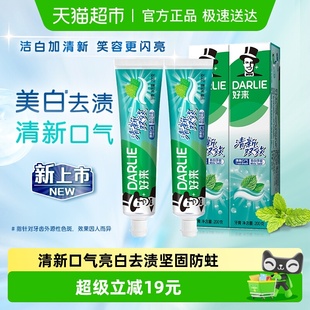 2支套装 牙膏清新双效200g 大容量清新口气 原黑人 DARLIE好来